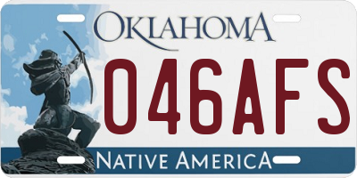 OK license plate 046AFS