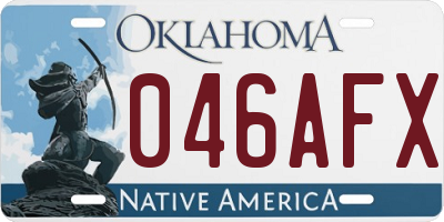 OK license plate 046AFX