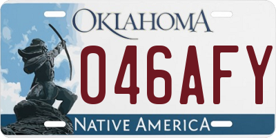 OK license plate 046AFY