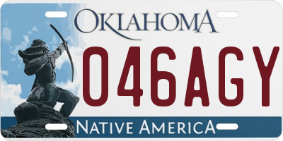 OK license plate 046AGY