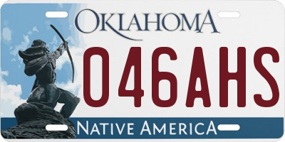 OK license plate 046AHS