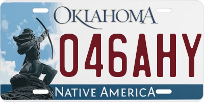 OK license plate 046AHY