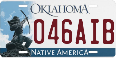 OK license plate 046AIB