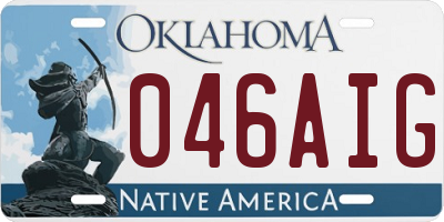 OK license plate 046AIG
