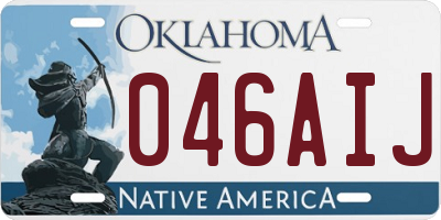 OK license plate 046AIJ