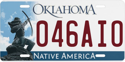 OK license plate 046AIO