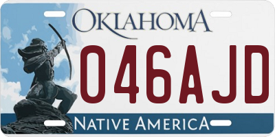 OK license plate 046AJD