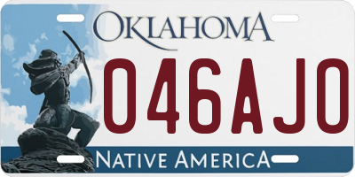 OK license plate 046AJO