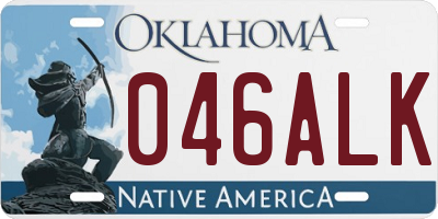 OK license plate 046ALK