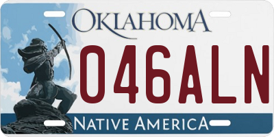 OK license plate 046ALN