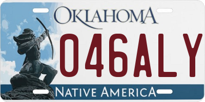OK license plate 046ALY