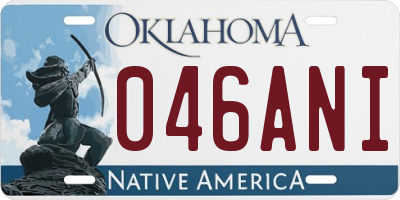 OK license plate 046ANI