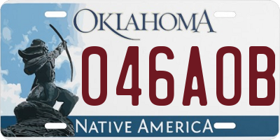 OK license plate 046AOB