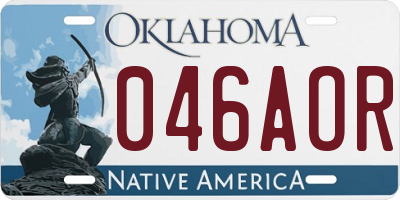 OK license plate 046AOR