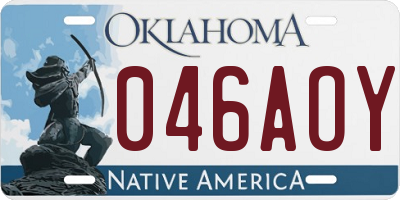 OK license plate 046AOY