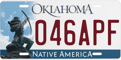 OK license plate 046APF