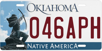 OK license plate 046APH