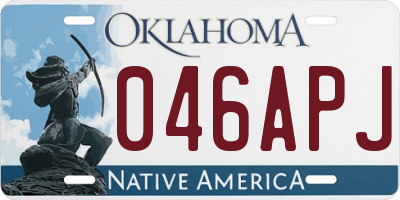 OK license plate 046APJ