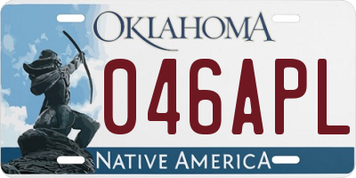 OK license plate 046APL