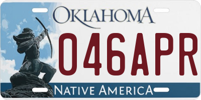 OK license plate 046APR
