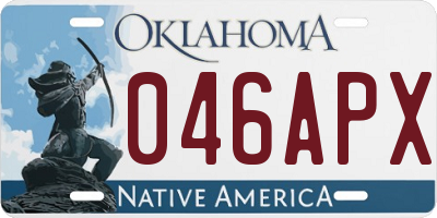 OK license plate 046APX