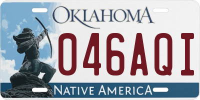 OK license plate 046AQI