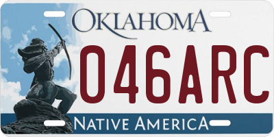 OK license plate 046ARC