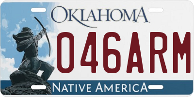 OK license plate 046ARM