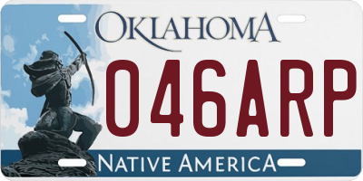 OK license plate 046ARP