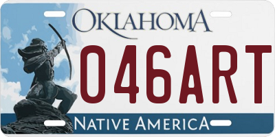 OK license plate 046ART