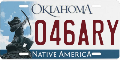OK license plate 046ARY