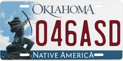 OK license plate 046ASD