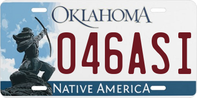 OK license plate 046ASI