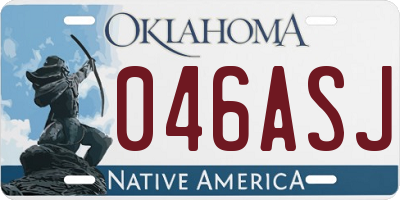 OK license plate 046ASJ