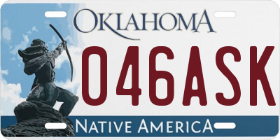 OK license plate 046ASK