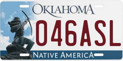 OK license plate 046ASL