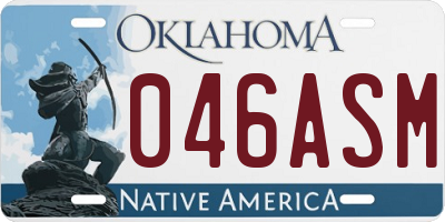 OK license plate 046ASM