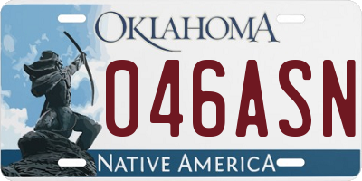 OK license plate 046ASN