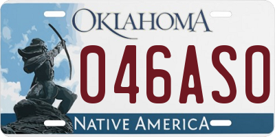 OK license plate 046ASO