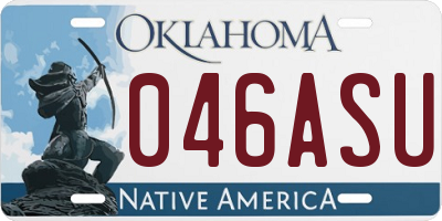 OK license plate 046ASU