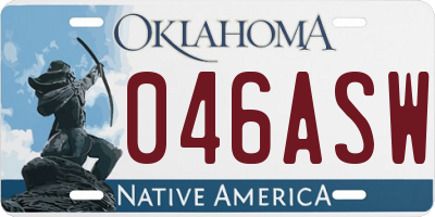 OK license plate 046ASW