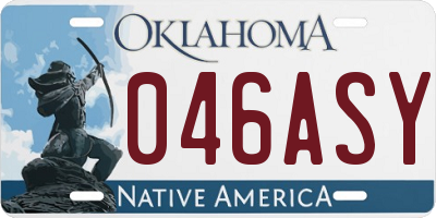 OK license plate 046ASY