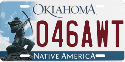 OK license plate 046AWT