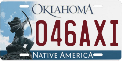 OK license plate 046AXI