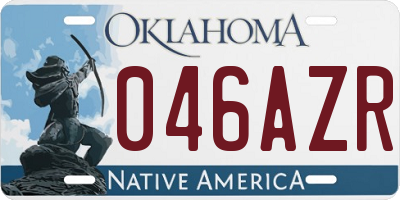 OK license plate 046AZR