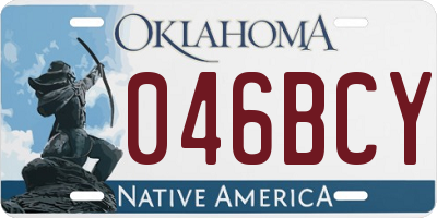 OK license plate 046BCY