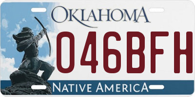 OK license plate 046BFH