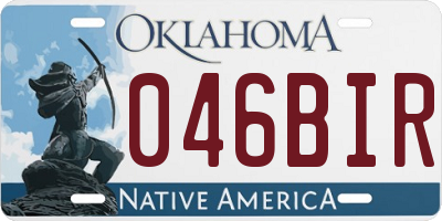 OK license plate 046BIR