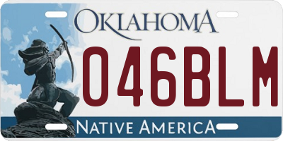 OK license plate 046BLM