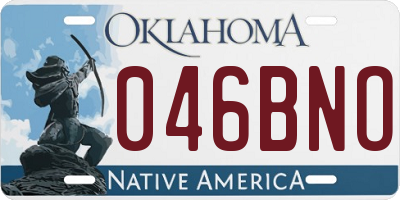 OK license plate 046BNO